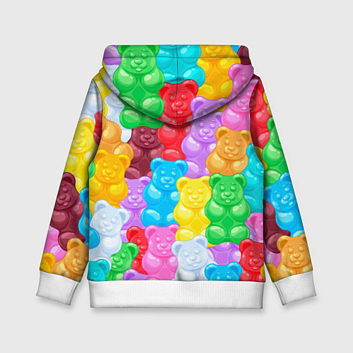 Детская толстовка Мармеладные мишки разноцветные / 3D-Белый – фото 2