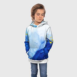 Толстовка-худи детская Watercolor texture with gold, цвет: 3D-белый — фото 2