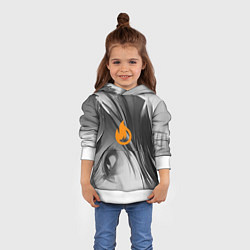 Толстовка-худи детская Click on fire, цвет: 3D-белый — фото 2
