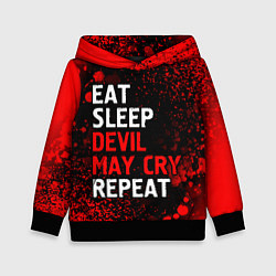 Толстовка-худи детская Eat Sleep Devil May Cry Repeat Арт, цвет: 3D-черный