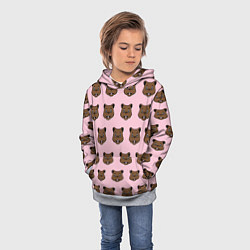 Толстовка-худи детская Веселый медведь паттрен, цвет: 3D-меланж — фото 2
