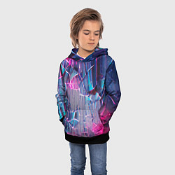 Толстовка-худи детская Осколки стекла, цвет: 3D-черный — фото 2