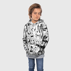 Толстовка-худи детская Госпожа Кагуя паттерн, цвет: 3D-меланж — фото 2