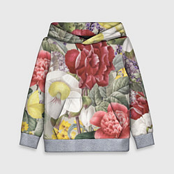 Толстовка-худи детская Цветы Красочный Садовый Букет, цвет: 3D-меланж