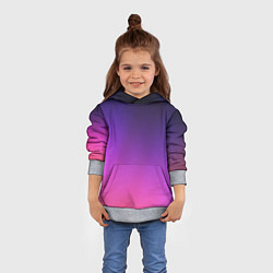 Толстовка-худи детская Розовофиолетовый градиент, цвет: 3D-меланж — фото 2