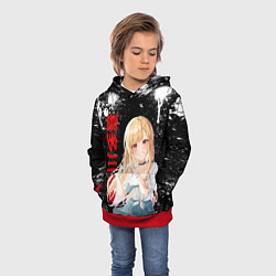Толстовка-худи детская МАРИН КИТАГАВА - БРЫЗГИ КРАСКИ, цвет: 3D-красный — фото 2