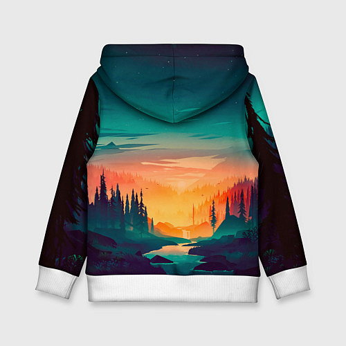 Детская толстовка Лес на закате природа / 3D-Белый – фото 2