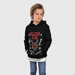 Толстовка-худи детская HELLFIRE CLUB STRANGER THINGS, цвет: 3D-белый — фото 2