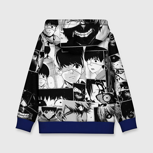Детская толстовка Токийский гуль паттерн / 3D-Синий – фото 2