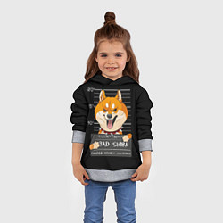 Толстовка-худи детская Злая сиба-ину, цвет: 3D-меланж — фото 2