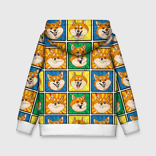 Детская толстовка Pop art shiba inu / 3D-Белый – фото 2