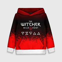 Толстовка-худи детская Witcher blood, цвет: 3D-белый