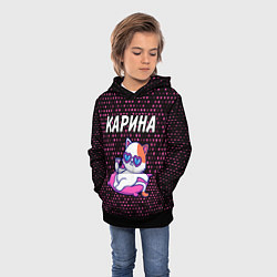 Толстовка-худи детская Карина КОШЕЧКА Звезды, цвет: 3D-черный — фото 2