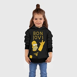 Толстовка-худи детская Bon Jovi Гомер Симпсон Рокер, цвет: 3D-черный — фото 2