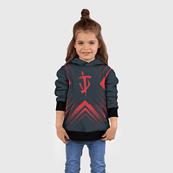 Толстовка-худи детская Красный Символ Doom на темном фоне со стрелками, цвет: 3D-черный — фото 2
