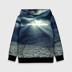 Толстовка-худи детская Трещины на земле пустыня, цвет: 3D-черный