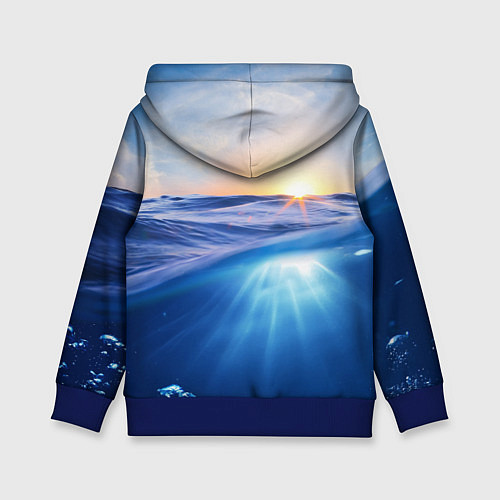 Детская толстовка Грань между небом и водой / 3D-Синий – фото 2