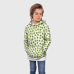 Толстовка-худи детская Смешное авокадо на белом фоне, цвет: 3D-белый — фото 2