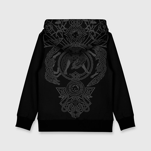 Детская толстовка Помни свои корни - в тебе течёт кровь богов / 3D-Черный – фото 2