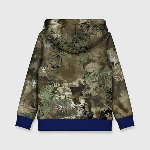 Детская толстовка Сова на абстрактном коричневом фоне / 3D-Синий – фото 2