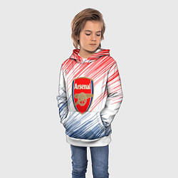 Толстовка-худи детская Арсенал arsenal logo, цвет: 3D-белый — фото 2