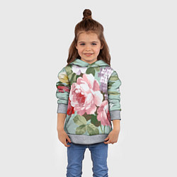 Толстовка-худи детская Букет роз Лето, цвет: 3D-меланж — фото 2