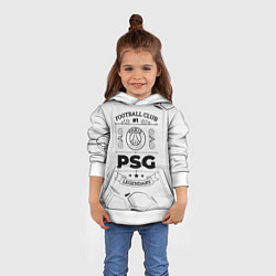 Толстовка-худи детская PSG Football Club Number 1 Legendary, цвет: 3D-белый — фото 2