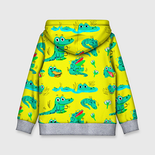 Детская толстовка GREEN CROCODILES / 3D-Меланж – фото 2