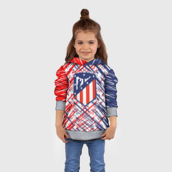 Толстовка-худи детская Атлетико мадрид краска, цвет: 3D-меланж — фото 2