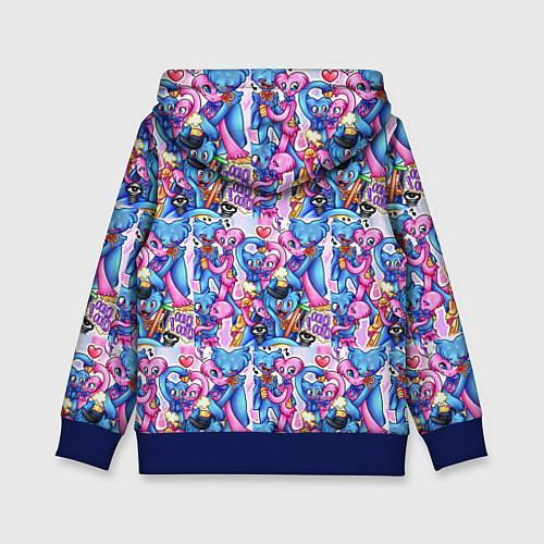 Детская толстовка POPPY PLAYTIME HAGGY WAGGY AND KISSY MISSY LOVE / 3D-Синий – фото 2