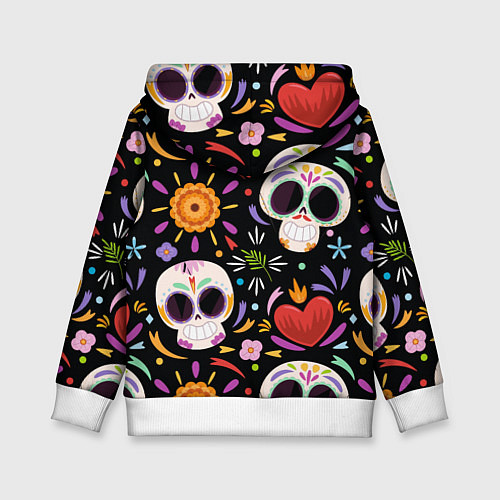 Детская толстовка Веселые черепа в цветах / 3D-Белый – фото 2