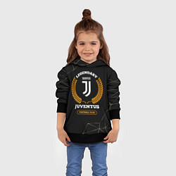 Толстовка-худи детская Лого Juventus и надпись Legendary Football Club на, цвет: 3D-черный — фото 2