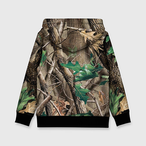 Детская толстовка КАМУФЛЯЖ ЛЕСНОЙ / 3D-Черный – фото 2
