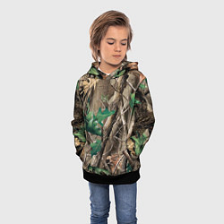 Толстовка-худи детская КАМУФЛЯЖ ЛЕСНОЙ, цвет: 3D-черный — фото 2