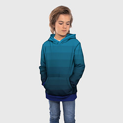 Толстовка-худи детская Blue stripes gradient, цвет: 3D-синий — фото 2