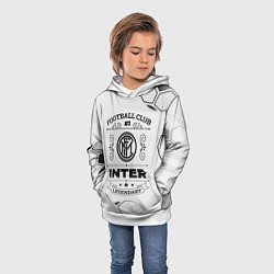 Толстовка-худи детская Inter Football Club Number 1 Legendary, цвет: 3D-белый — фото 2