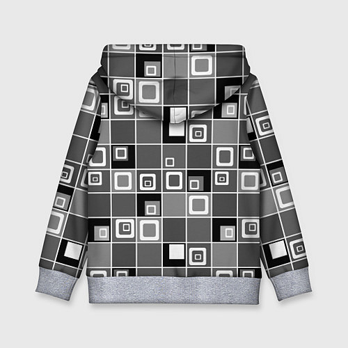 Детская толстовка Geometric shapes черно-белый / 3D-Меланж – фото 2