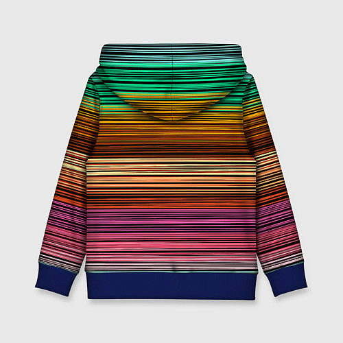 Детская толстовка Multicolored thin stripes Разноцветные полосы / 3D-Синий – фото 2