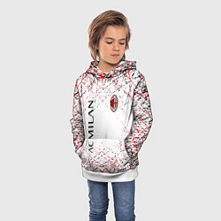 Толстовка-худи детская Ac milan logo, цвет: 3D-белый — фото 2