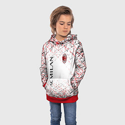 Толстовка-худи детская Ac milan logo, цвет: 3D-красный — фото 2