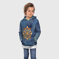 Толстовка-худи детская Мандала-цветок, цвет: 3D-белый — фото 2