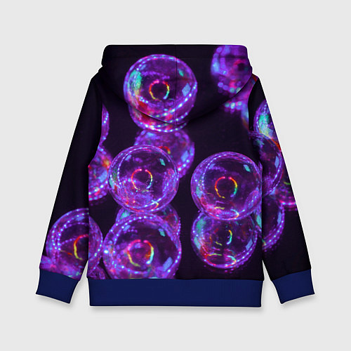 Детская толстовка Неоновые сюрреалистичные пузыри - Фиолетовый / 3D-Синий – фото 2