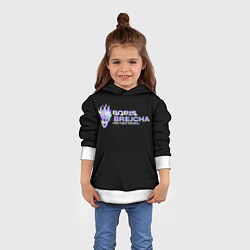 Толстовка-худи детская Borij Brejcha Glitch, цвет: 3D-белый — фото 2