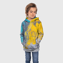 Толстовка-худи детская Извержение Красок, цвет: 3D-меланж — фото 2