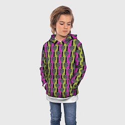Толстовка-худи детская Striped multicolored pattern Сердце, цвет: 3D-белый — фото 2