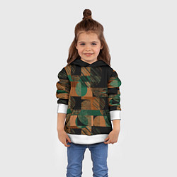 Толстовка-худи детская Текстурированный абстрактный, геометрический принт, цвет: 3D-белый — фото 2