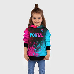 Толстовка-худи детская Portal Neon Gradient, цвет: 3D-черный — фото 2