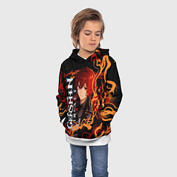 Толстовка-худи детская Дилюк-полуночный герой, цвет: 3D-белый — фото 2