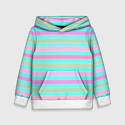 Детская толстовка Pink turquoise stripes horizontal Полосатый узор