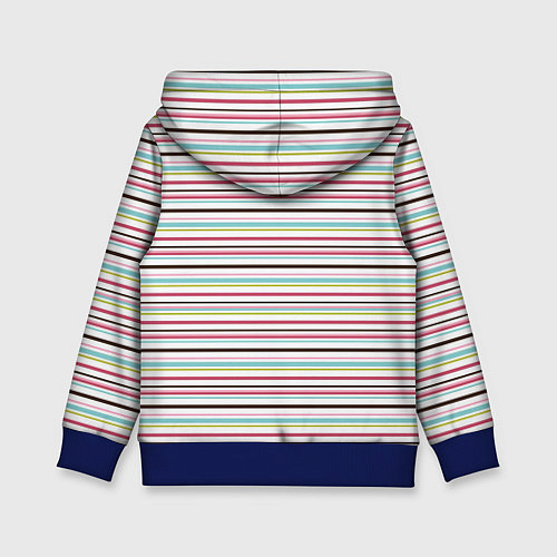 Детская толстовка Полоски светлые на белом фоне / 3D-Синий – фото 2